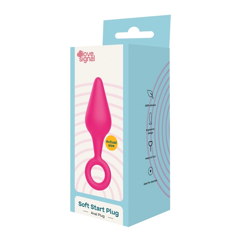 Dop Anal Soft Start Plug, Silicon, Roz, 9 cm, #8, Erotic24.ro