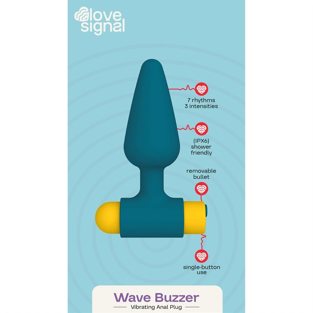 Vibrator Anal Wave Buzzer, 10 Moduri Vibratii, Silicon, USB, Verde, 10 cm, #5, Erotic24.ro