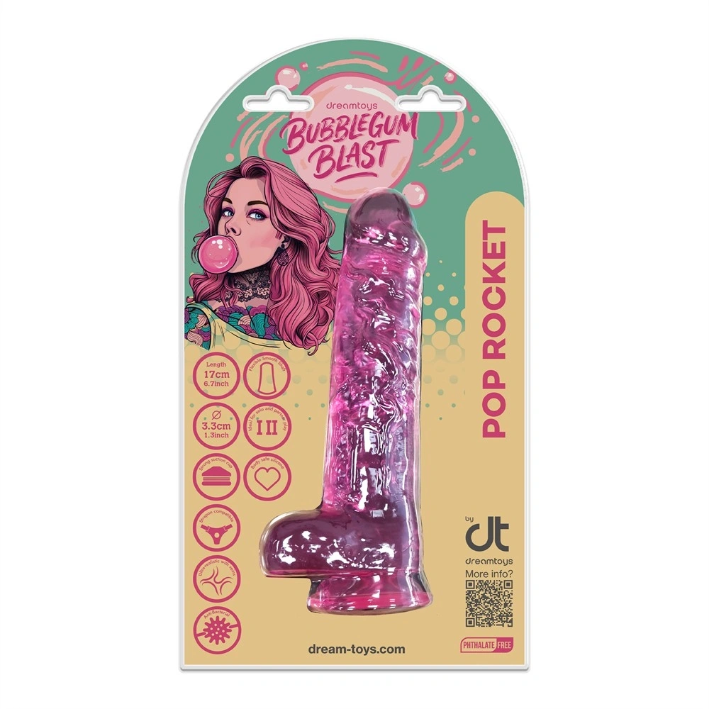 Dildo Realist Pop Rocket cu Ventuza, TPE, Roz, 17 cm, #12, Erotic24.ro