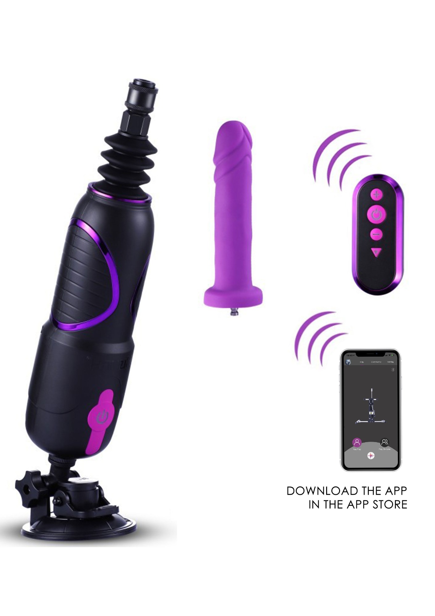 Masina de Sex Premium Travel Fuck Machine Wireless 2.0 Hismith, Remote Control, Bluetooth, #2, Erotic24.ro