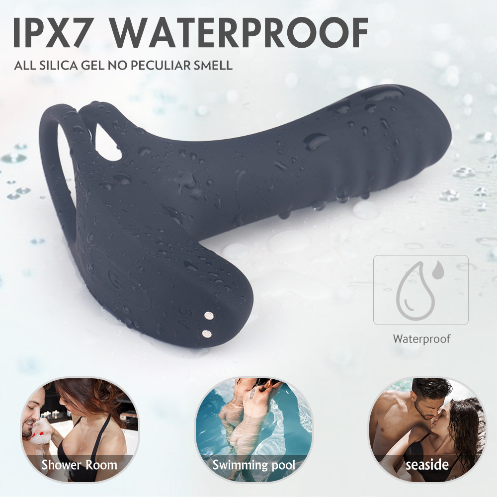 Inel Frank Ring Remote Control 9 Moduri Vibratii Silicon USB Negru Guilty Toys, #9, Erotic24.ro