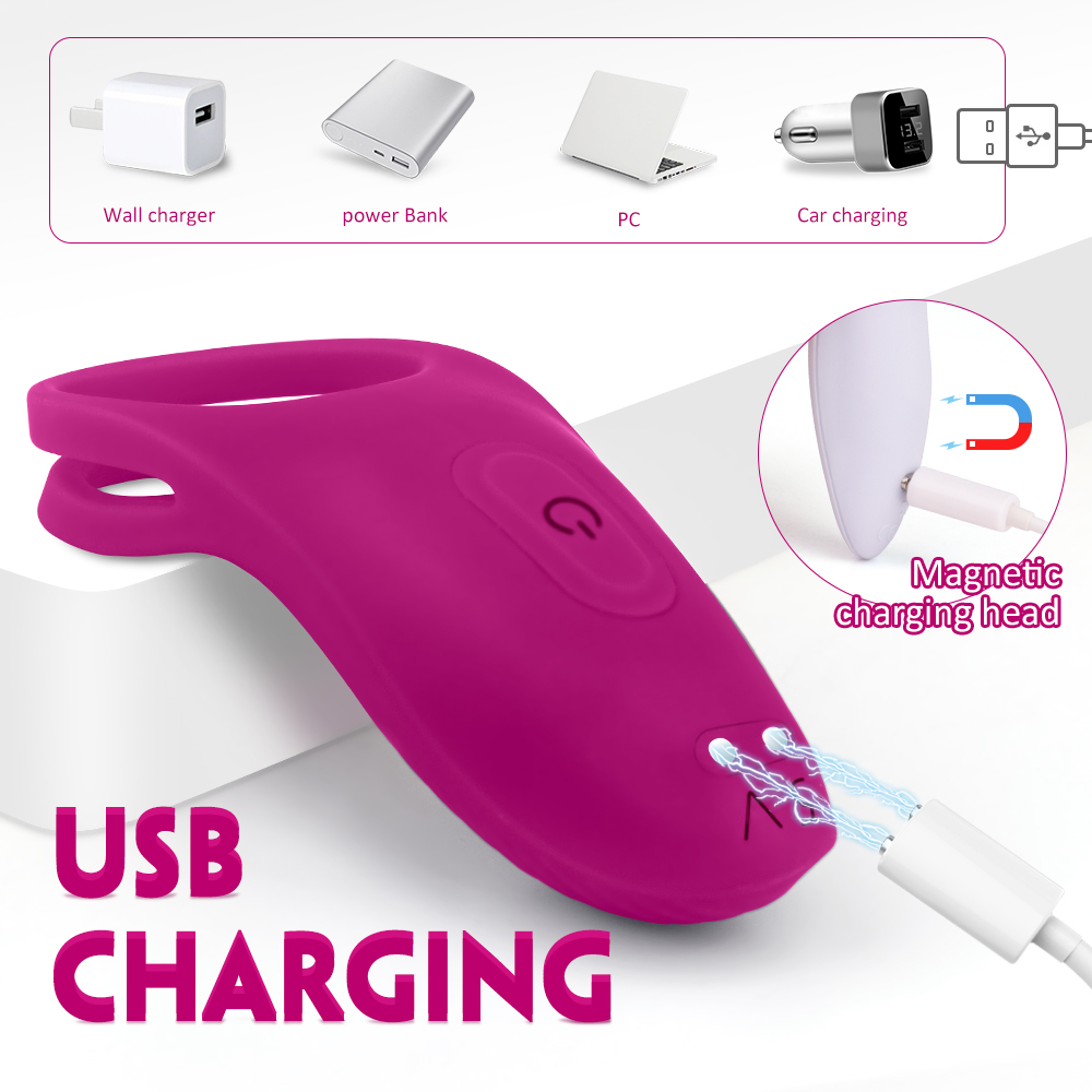 Inel de Penis Flavy Remote Control 9 Moduri Vibratii Silicon USB Roz Passion Labs, #9, Erotic24.ro