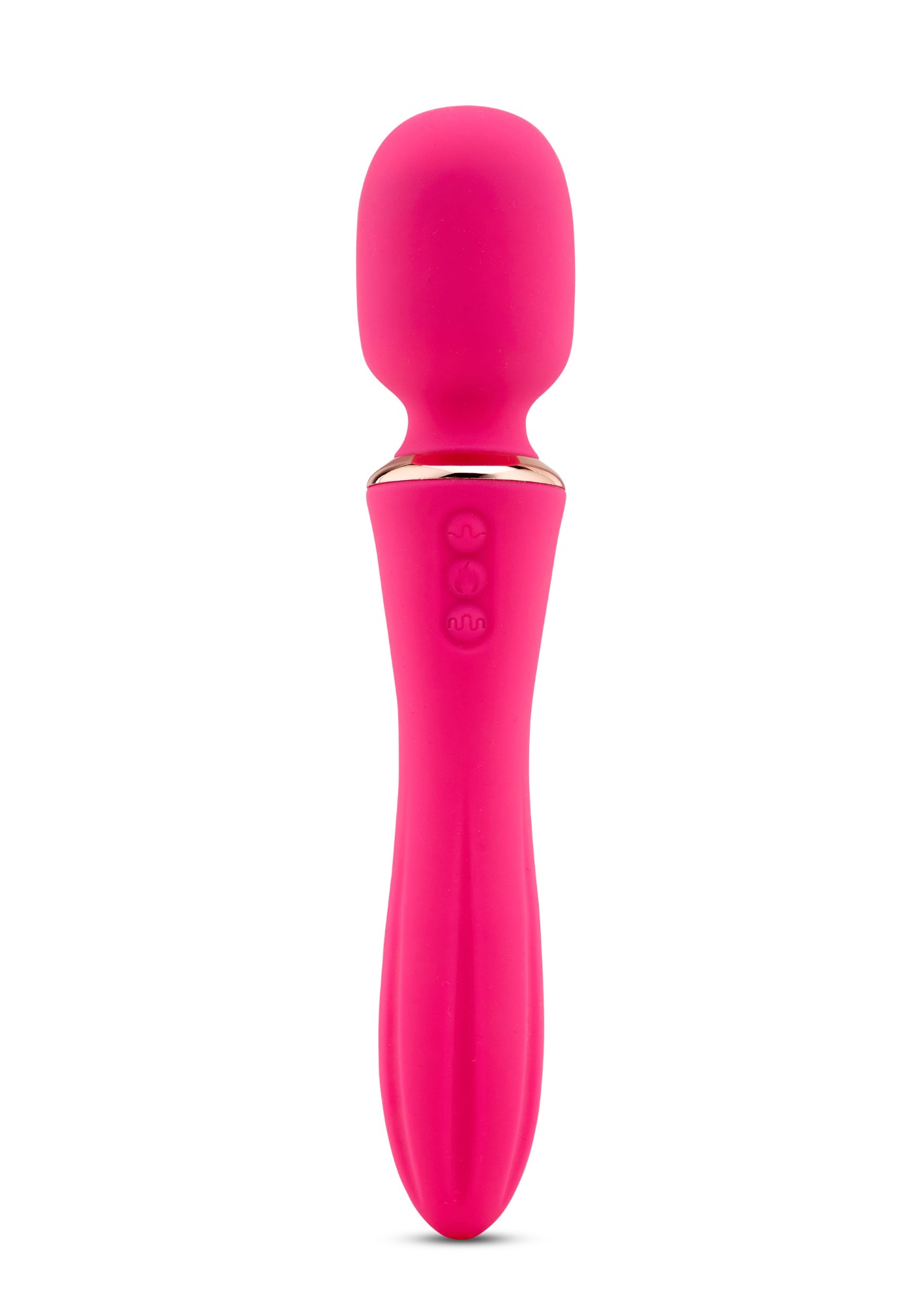 Vibrator Nubii Mika Wand, 12 Moduri Vibratii, Incalzire, Silicon, USB, Roz