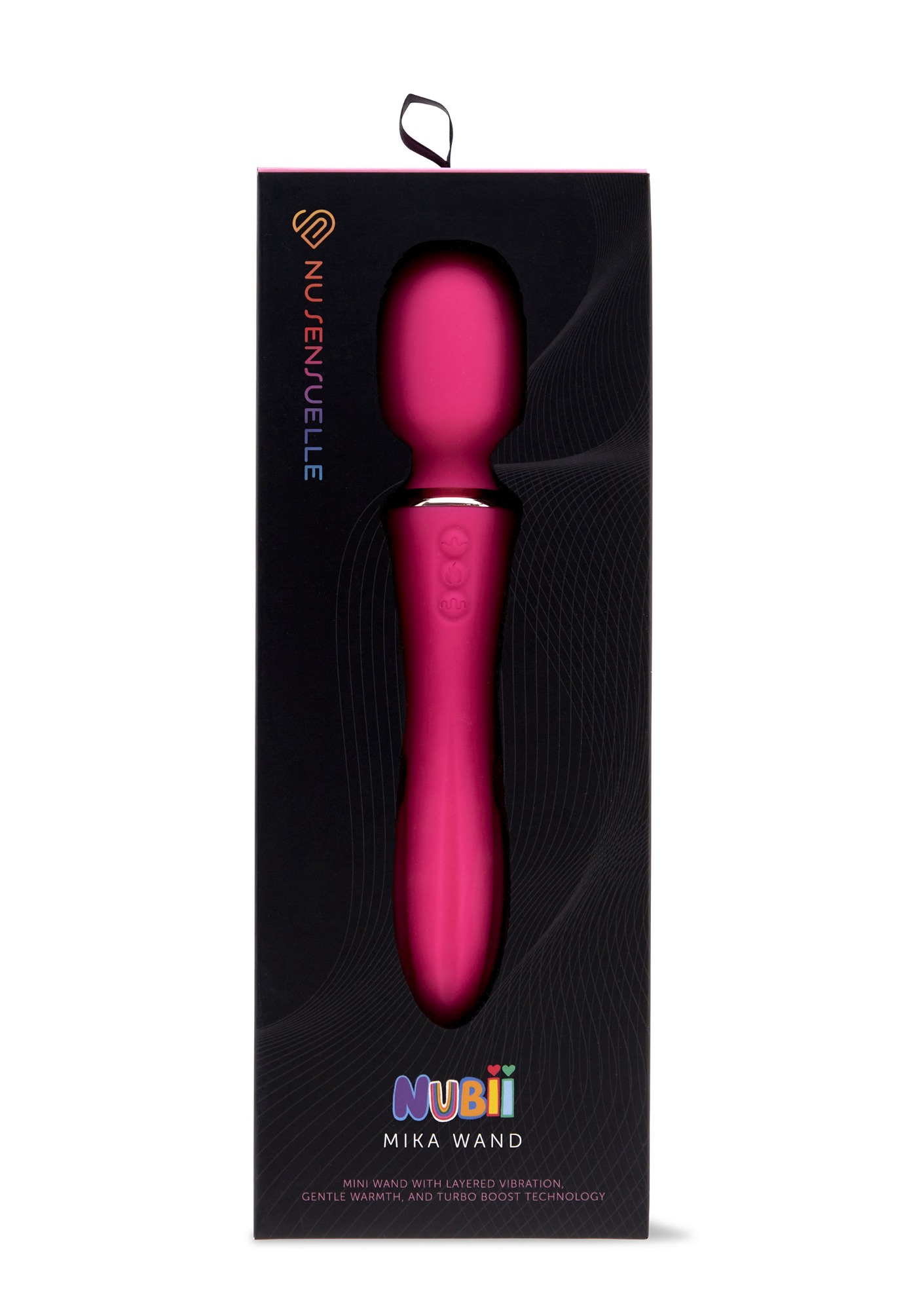 Vibrator Nubii Mika Wand, 12 Moduri Vibratii, Incalzire, Silicon, USB, Roz, #5, Erotic24.ro