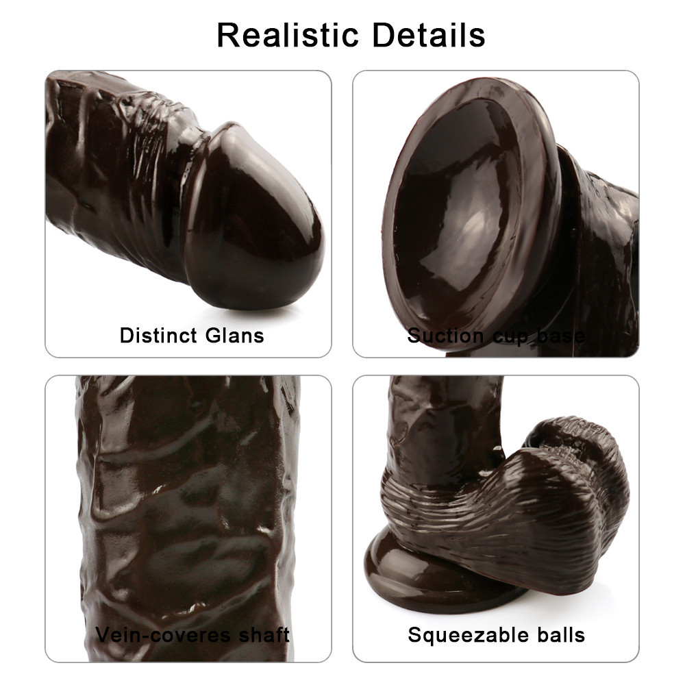 Dildo Realist cu Ventuza Racoon 25.5 cm Maro Mokko Toys, #5, Erotic24.ro