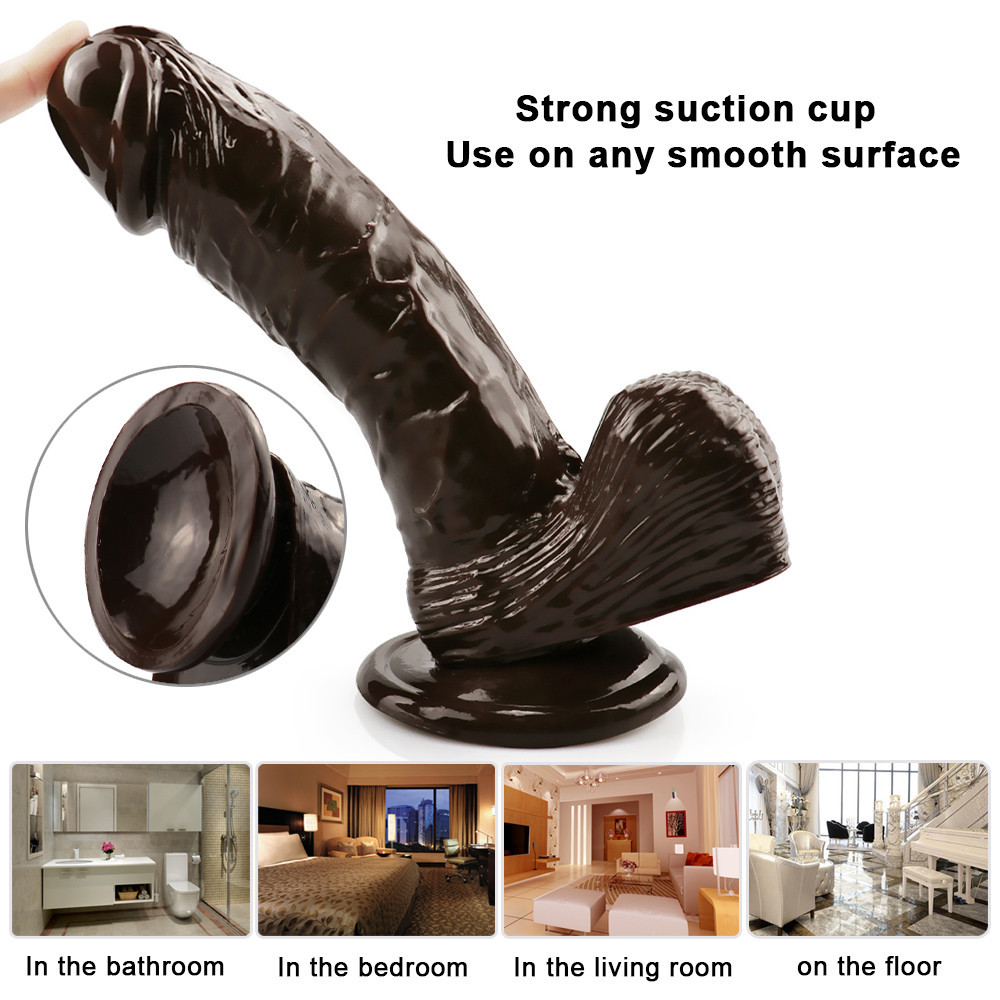 Dildo Realist cu Ventuza Racoon 25.5 cm Maro Mokko Toys, #7, Erotic24.ro