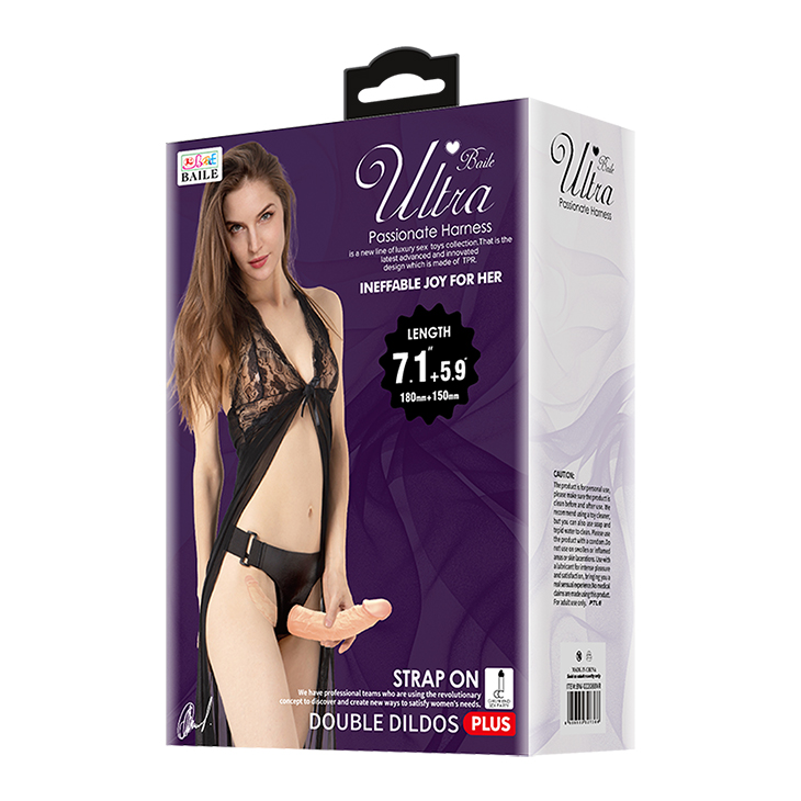 Strap-on Ultra Passionate Harness pentru Femei, TPR, Natural, Nr. 5, Erotic24.ro