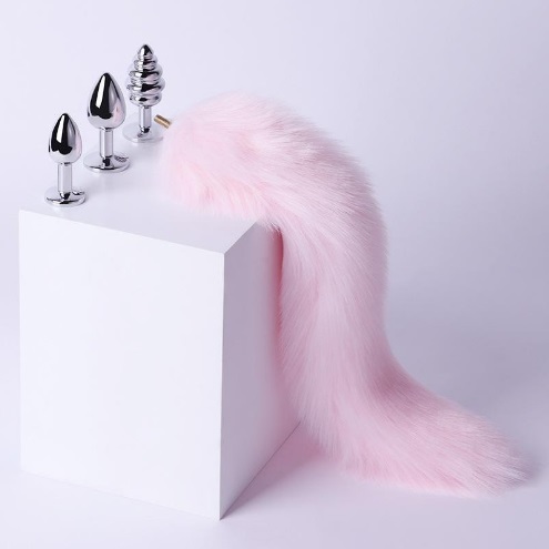 Set 3 Dopuri Anale cu Coada Lunga, Roz, Passion Labs, Nr. 1, Erotic24.ro