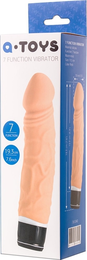 Vibrator A-Toys, 7 Moduri Vibratii, Silicon, Natural, 19.3 cm, #7, Erotic24.ro