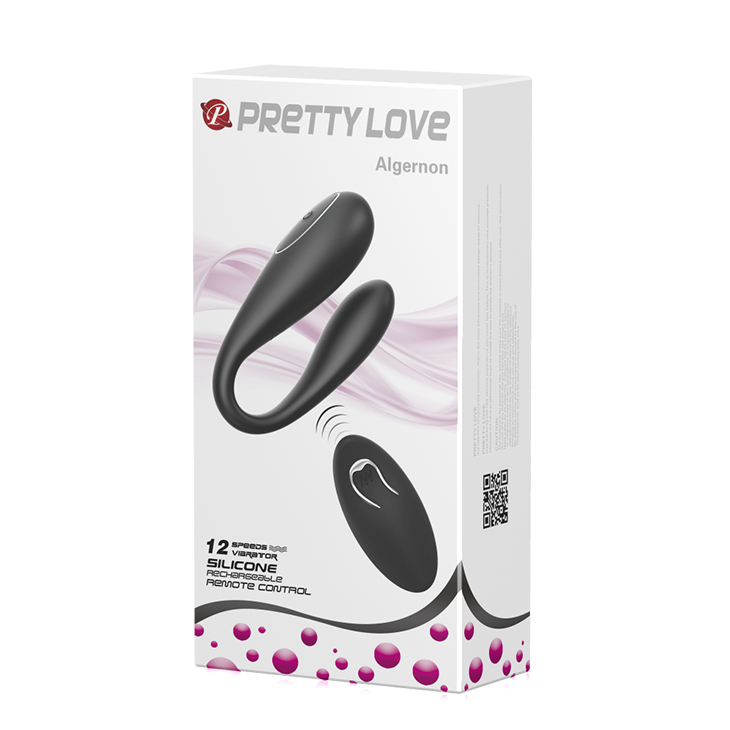 Vibrator Cuplu Algernon Remote Control 12 Moduri Vibratii Silicon Negru, #5, Erotic24.ro