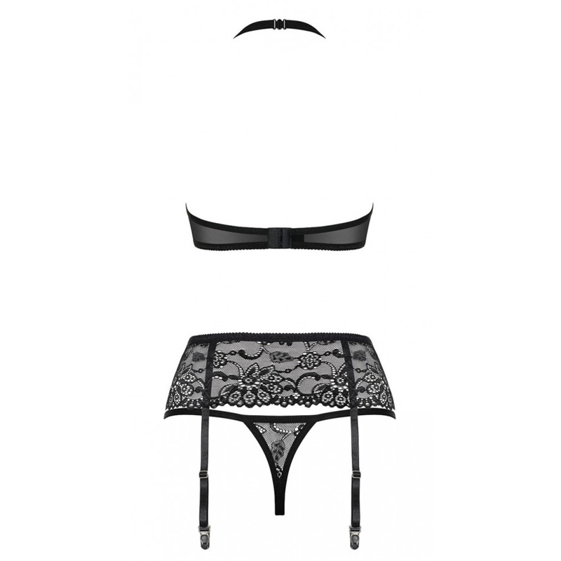 Set Lenjerie Miria 3 piese Negru L/XL, #4, Erotic24.ro