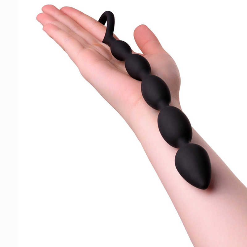 Bile Anale Size M Silicon Negru 27.5 cm, #2, Erotic24.ro