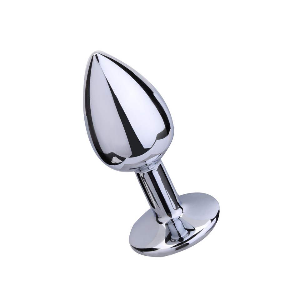 Dop Anal Metallic Buttplug Medium Argintiu/Mov Passion Labs, Nr. 2, Erotic24.ro