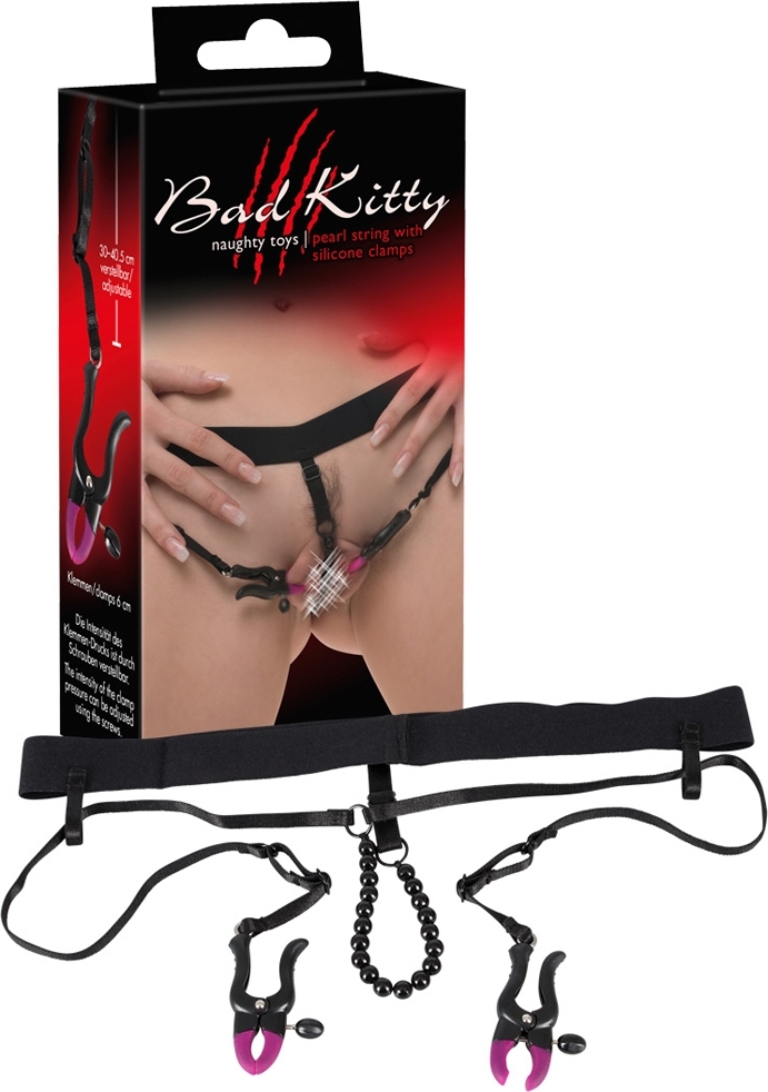 Bikini String Bad Kitty cu cleme, #5, Erotic24.ro