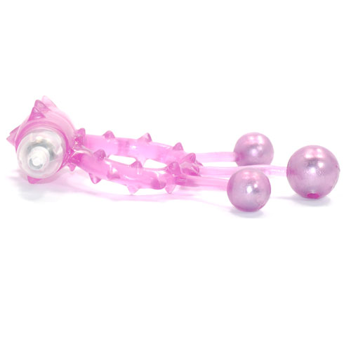 Inel de Penis cu Bile Metalice si Vibratii Roz Passion Labs, #2, Erotic24.ro