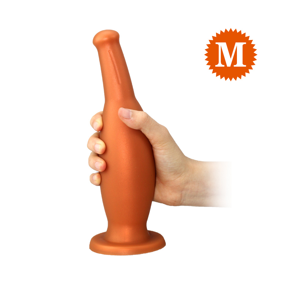 Dildo Beer Bottle Medium Silicon Lichid Auriu Ventuza 23 cm Mokko Toys, #2, Erotic24.ro