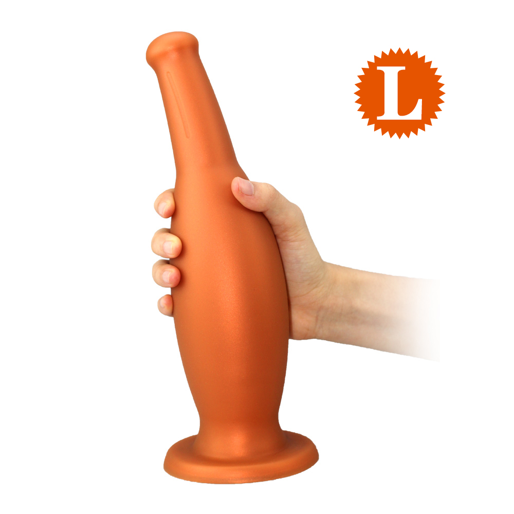 Dildo Beer Bottle Large Silicon Lichid Auriu Ventuza 28 cm Mokko Toys, Nr. 2, Erotic24.ro