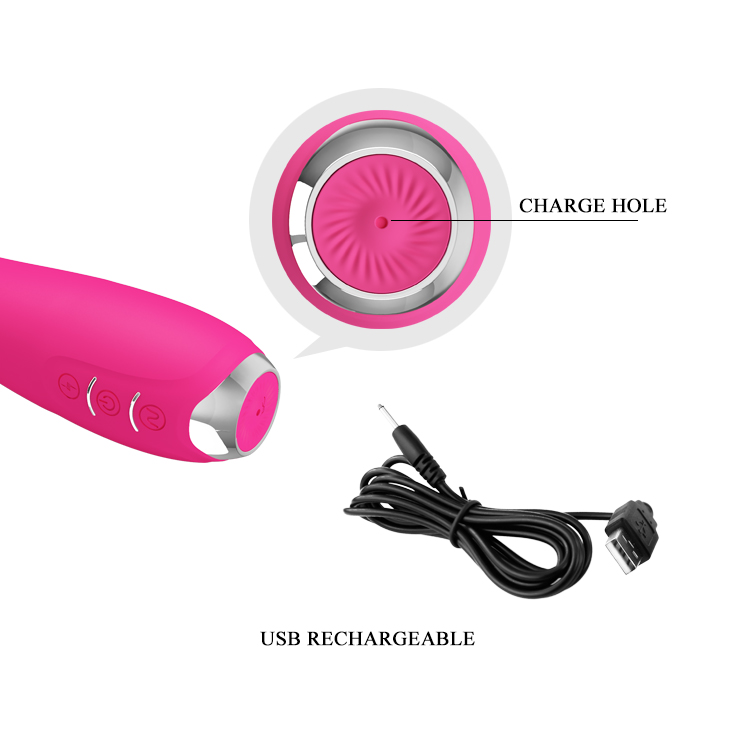 Vibrator Hector Electric Shock Roz USB 19.5 cm , Nr. 3, Erotic24.ro