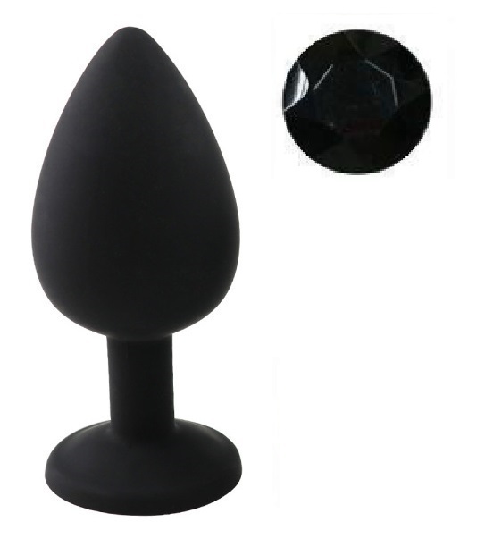 Dop Anal Silicone Buttplug, Large, Silicon, Negru/Negru, Guilty Toys