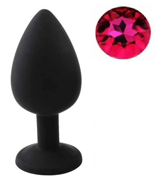 Dop Anal Silicone Buttplug Large Silicon Negru/Roz Guilty Toys, #1, Erotic24.ro