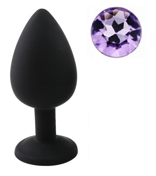 Dop Anal Silicone Buttplug Large Silicon Negru/Mov Deschis Guilty Toys, #1, Erotic24.ro