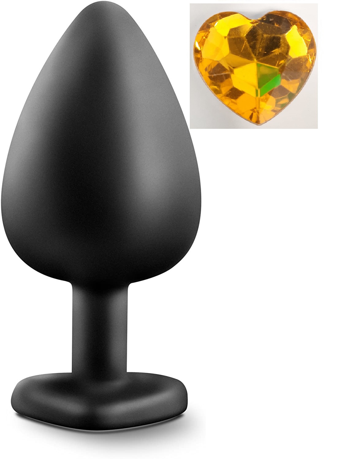 Dop Anal Brighty Large Silicon Negru/Galben Mokko Toys, #1, Erotic24.ro