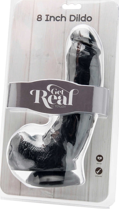 Dildo Get Real Negru 23 cm, Nr. 2, Erotic24.ro