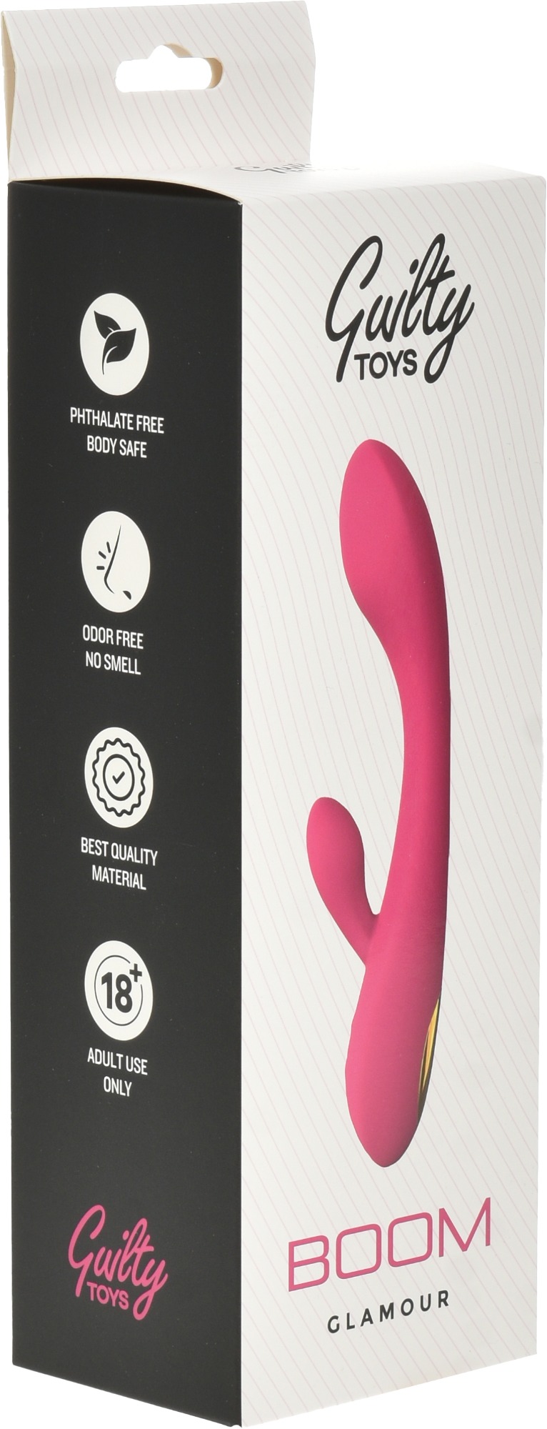 Vibrator Rabbit Boom Silicon USB 21.2 cm Roz Guilty Toys, #12, Erotic24.ro