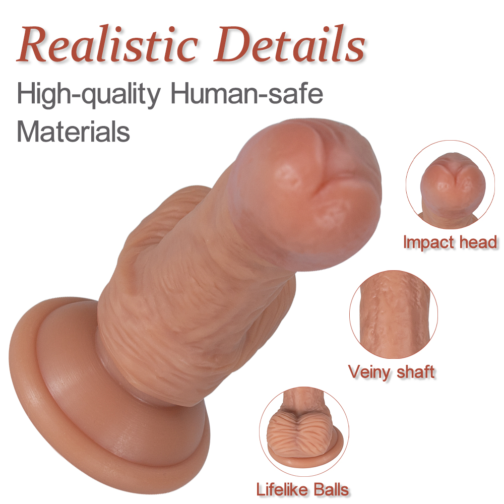 Dildo Mini Realist Braxton Silicon Lichid Dubla Densitate 16.5 cm Guilty Toys, Nr. 5, Erotic24.ro