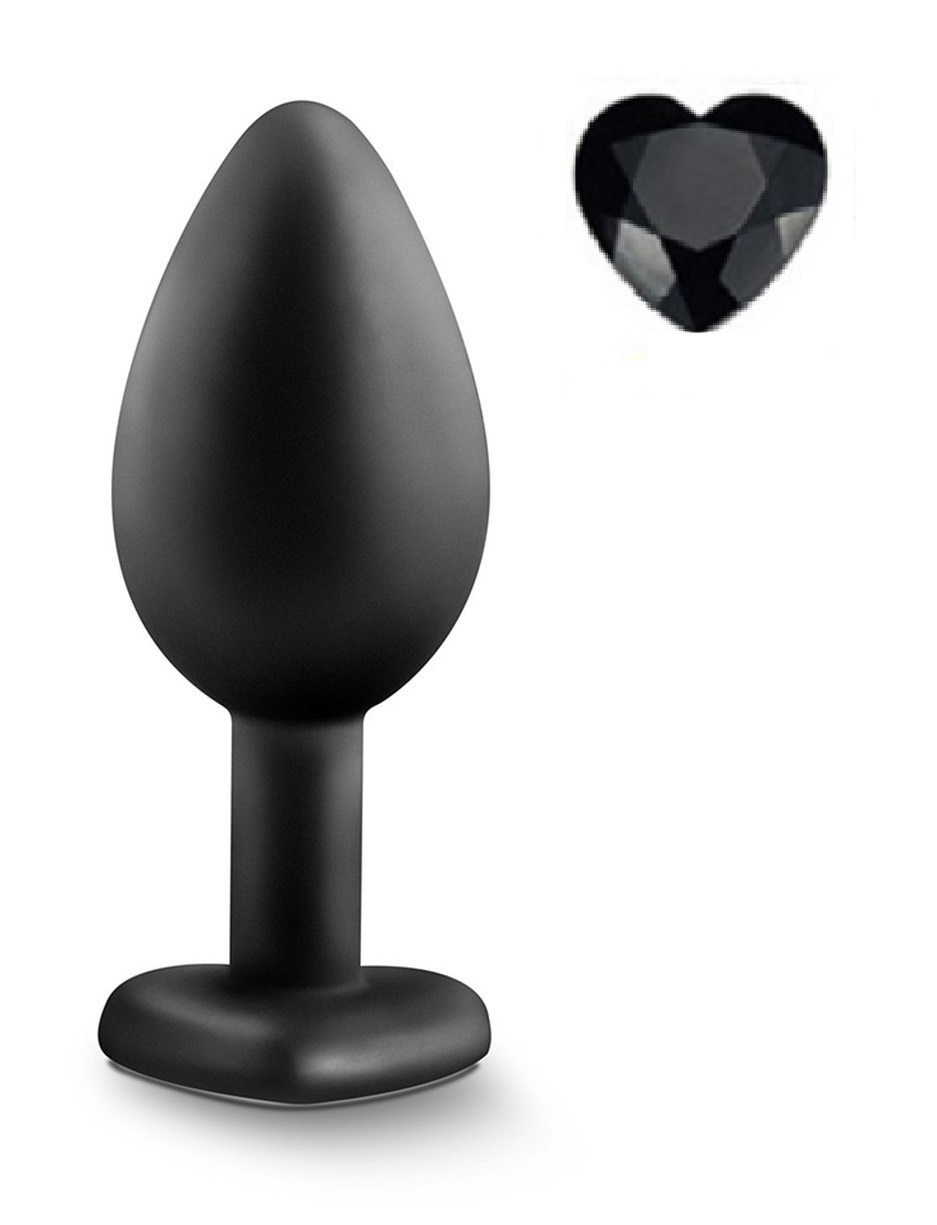 Dop Anal Brighty, Medium, Silicon, Negru/Negru, Mokko Toys