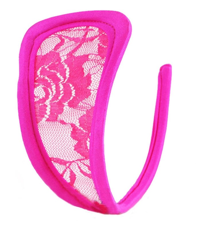 Bikini fara Bretele, Dantela Florala Transparenta, Roz, S-L, Nr. 1, Erotic24.ro