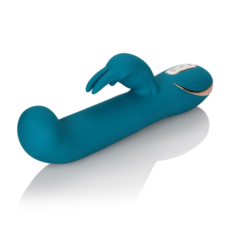 Vibrator Iepuras Rocking G Rabbit Signature, 7 Moduri Stimulatoare, Silicon, USB, Albastru, 21.5 cm, #4, Erotic24.ro