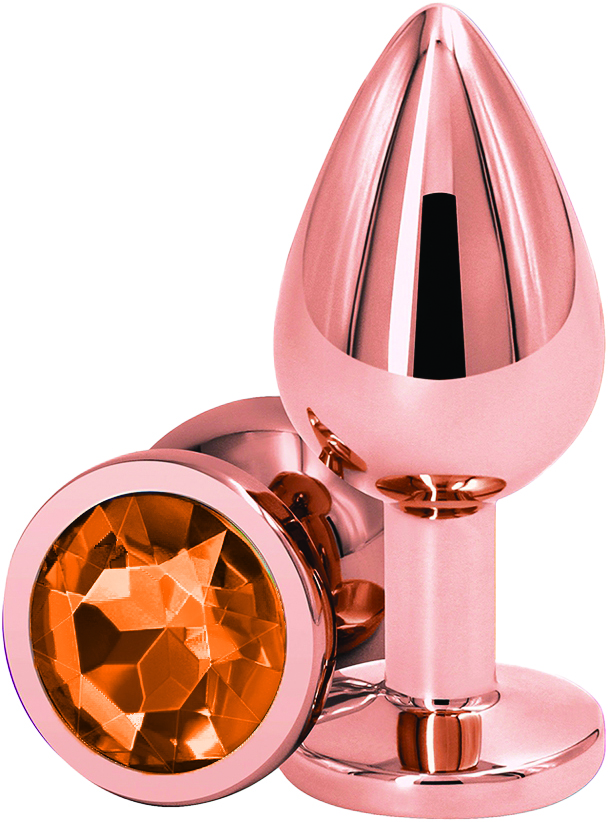 Dop Anal Charm Anal Plug Small, Rose Gold, Piatra Portocalie, Passion Labs