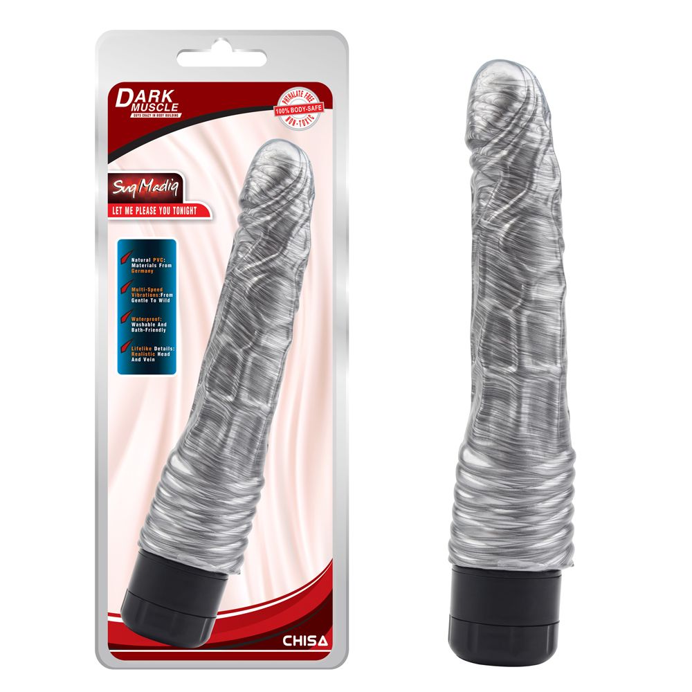 Vibrator Realist Multispeed PVC Silver 22 cm, Nr. 4, Erotic24.ro