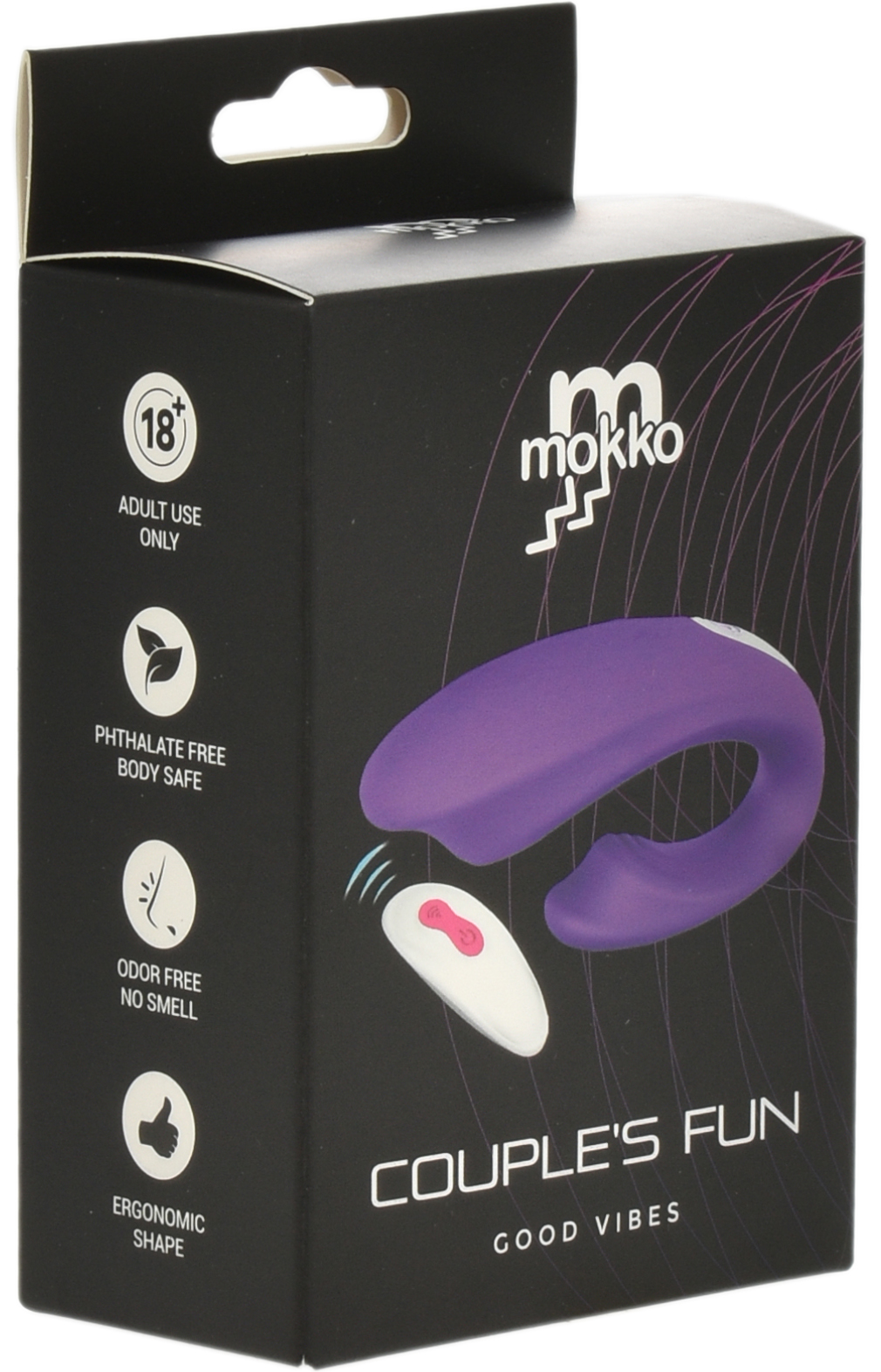Vibrator Couple's Fun Remote Control Silicon 9 Functii Vibratii USB Mov Mokko Toys, #15, Erotic24.ro