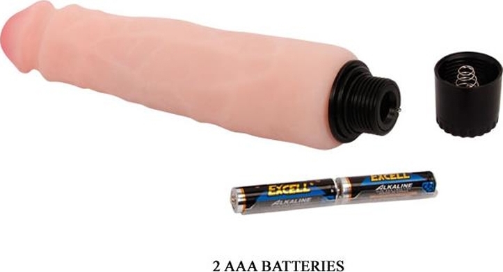 Vibrator The Realistic Cock, Multispeed, TPE, Natural, 25.5 cm, #7, Erotic24.ro