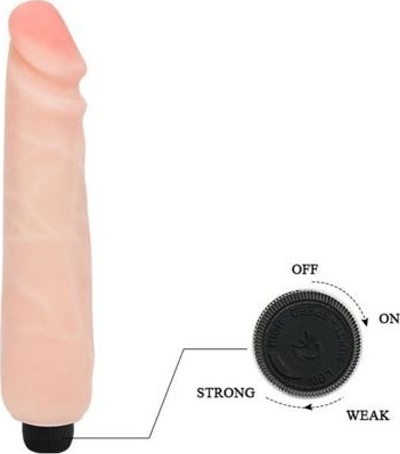 Vibrator Cyberskin Big, Multispeed, TPE, Natural, 25 cm, #4, Erotic24.ro