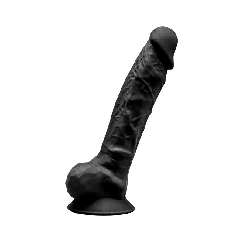 Dildo Thermo Reactive Silicon cu Memorie Dubla Densitate  Negru 20 cm