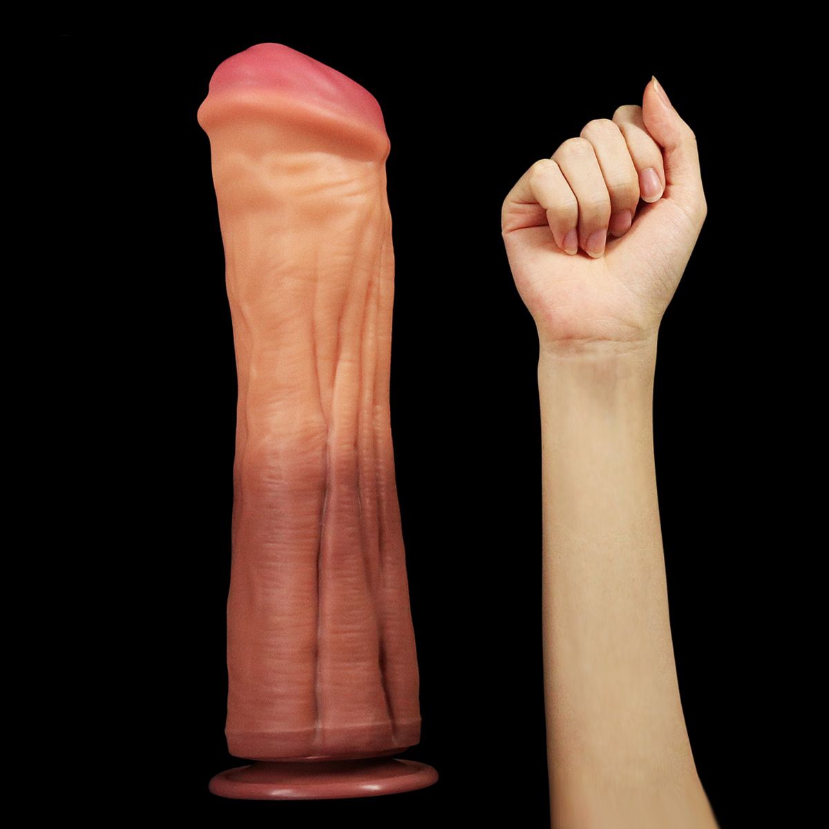 Dildo Platinum Silicon Strat Dublu King Size Natural 30 cm, Nr. 2, Erotic24.ro