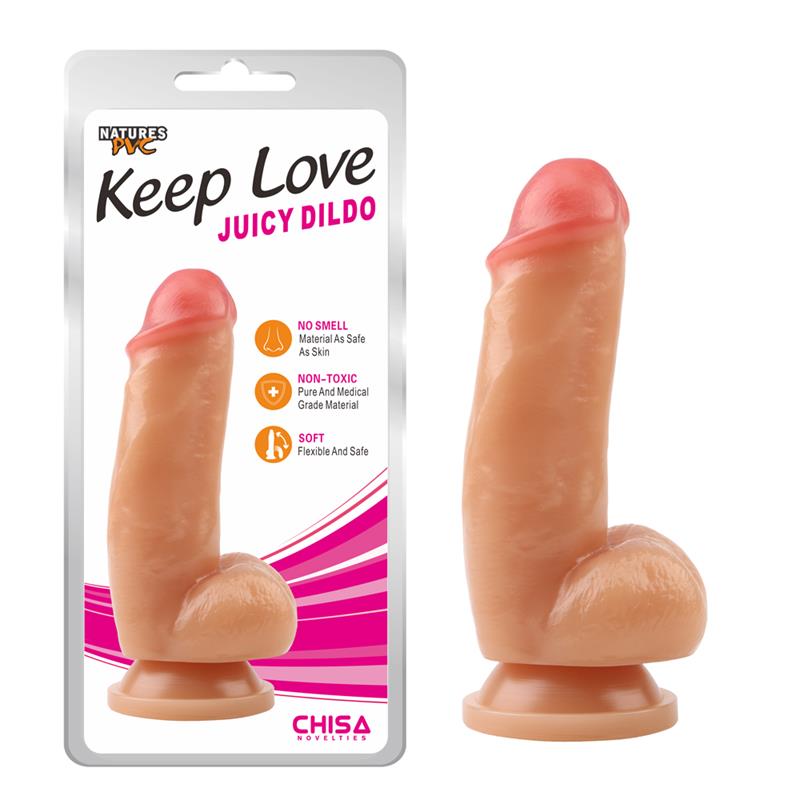 Dildo Realist Juicy PVC Natural 18 cm, Nr. 4, Erotic24.ro