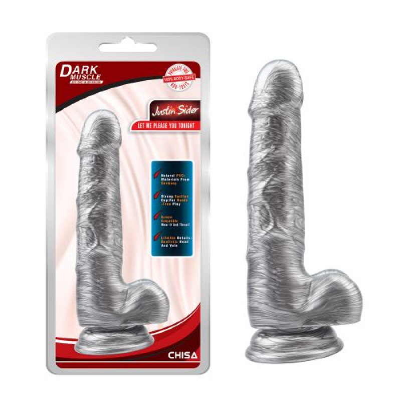 Dildo Realist Justin Sider Argintiu 19 cm, #3, Erotic24.ro