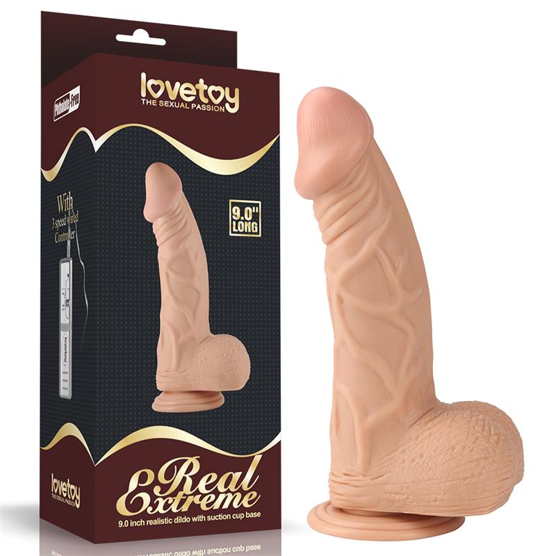 Dildo Realist Real Extreme cu Ventuza Natural 23 cm, Nr. 5, Erotic24.ro