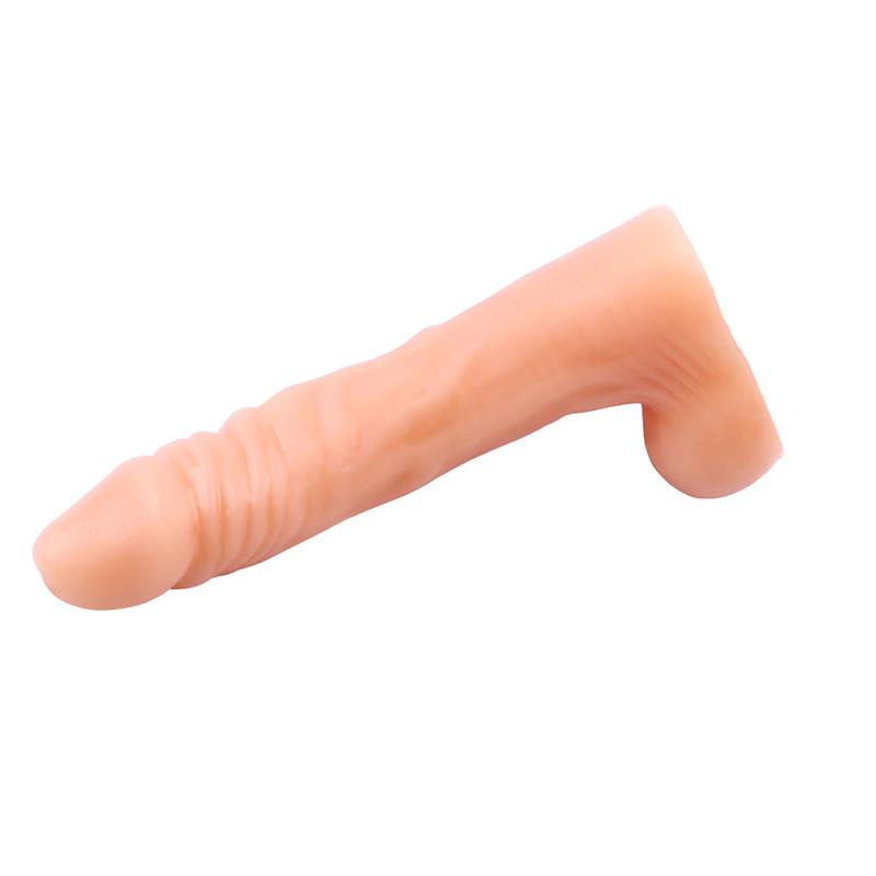 Dildo Realist cu Testicule Spread Me T-Skin TPR Natural 17.7 cm, #2, Erotic24.ro