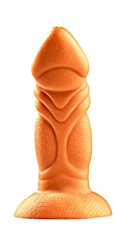 Dildo Dino cu Ventuza, Silicon Lichid, Auriu, 20 cm, Guilty Toys, #2, Erotic24.ro