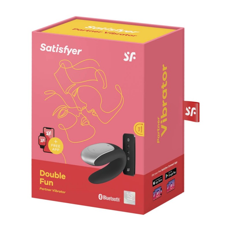 Vibrator Cuplu Double Fun Remote Control Bluetooth Negru Free APP, #7, Erotic24.ro