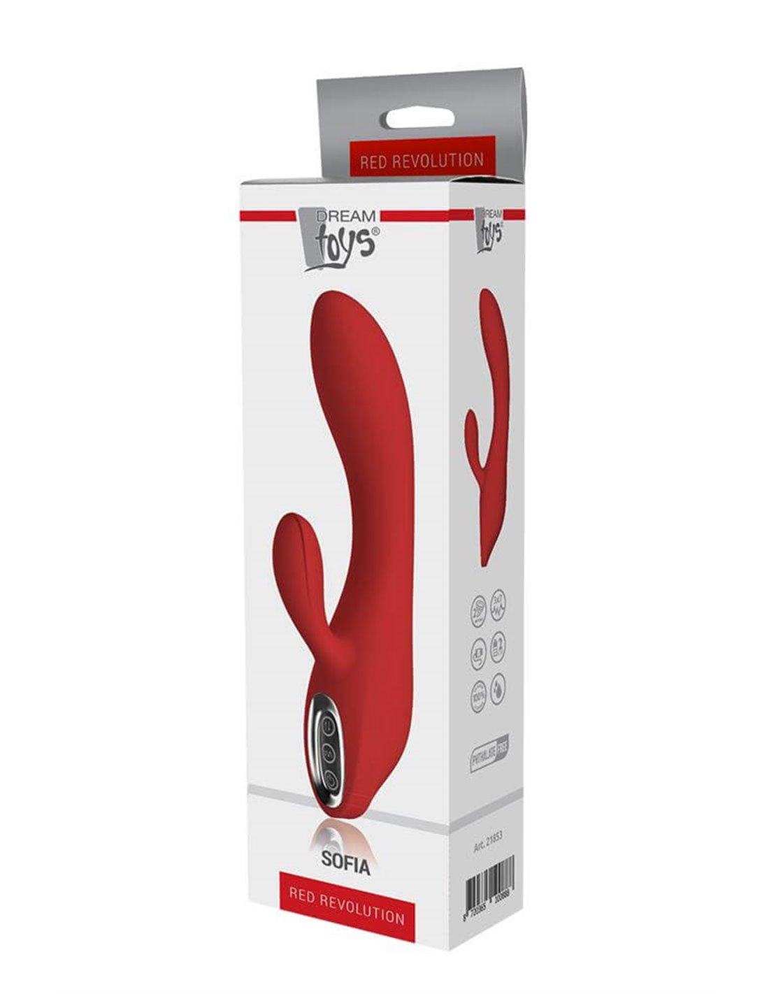 Vibrator Rabbit Sofia 7 Moduri Vibratii Silicon USB Rosu 21 cm Red Revolution, #6, Erotic24.ro