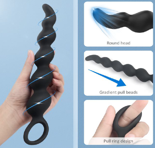 Bile Anale Usoare Revis 23 cm Silicon Negru Mokko Toys, Nr. 1, Erotic24.ro