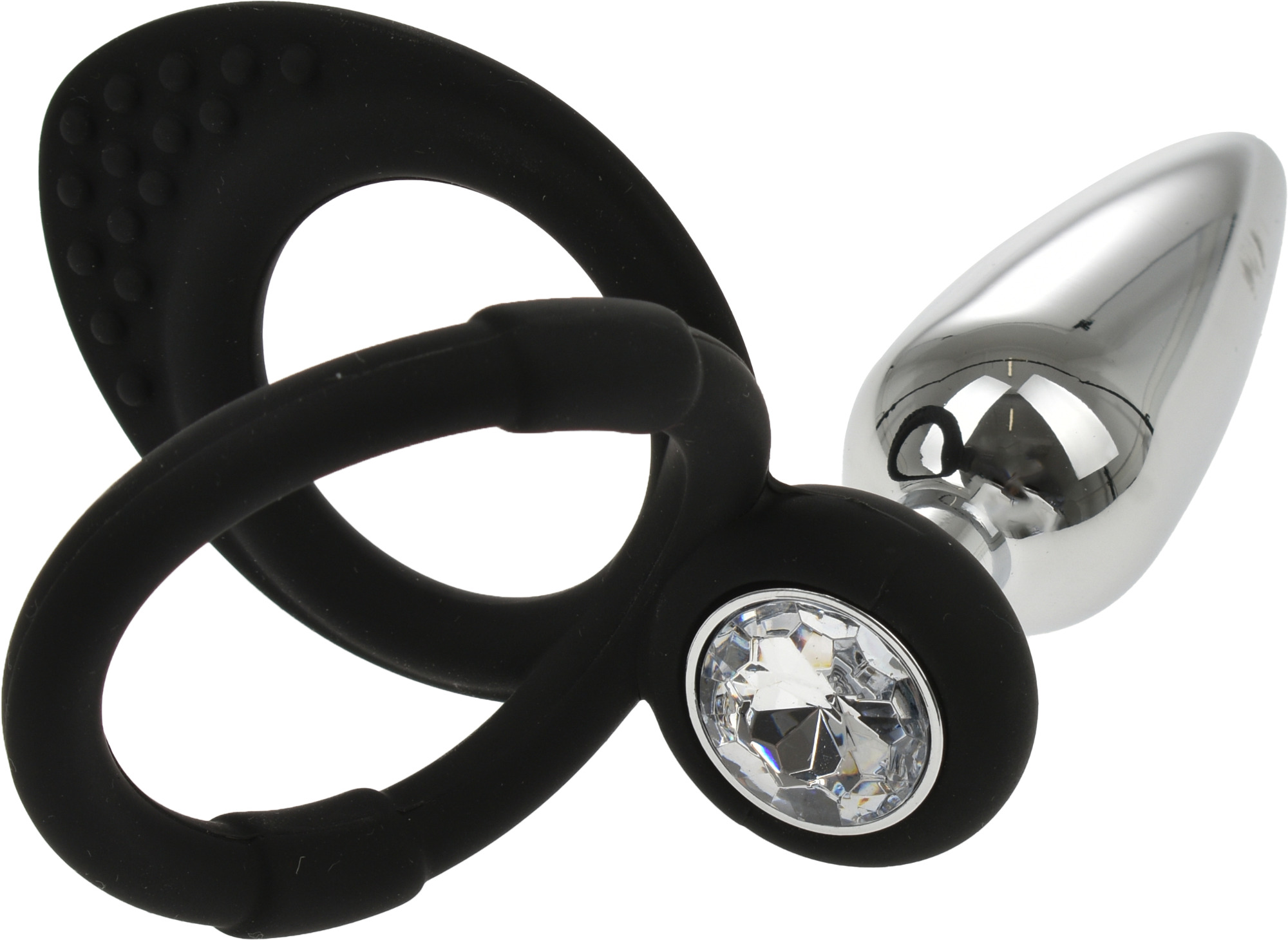 Inel de Penis Dublu cu Dop Anal Metalic Guilty Toys, #2, Erotic24.ro