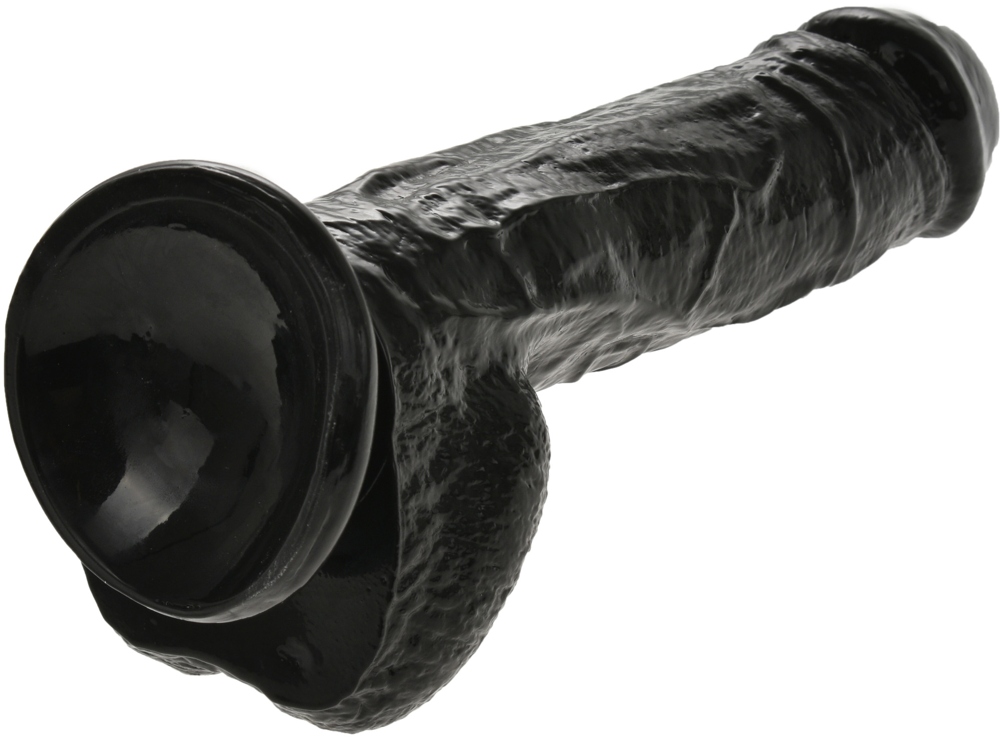 Dildo Realist Eithan, Ventuza, PVC, Negru, 27 cm, Passion Labs, Nr. 4, Erotic24.ro