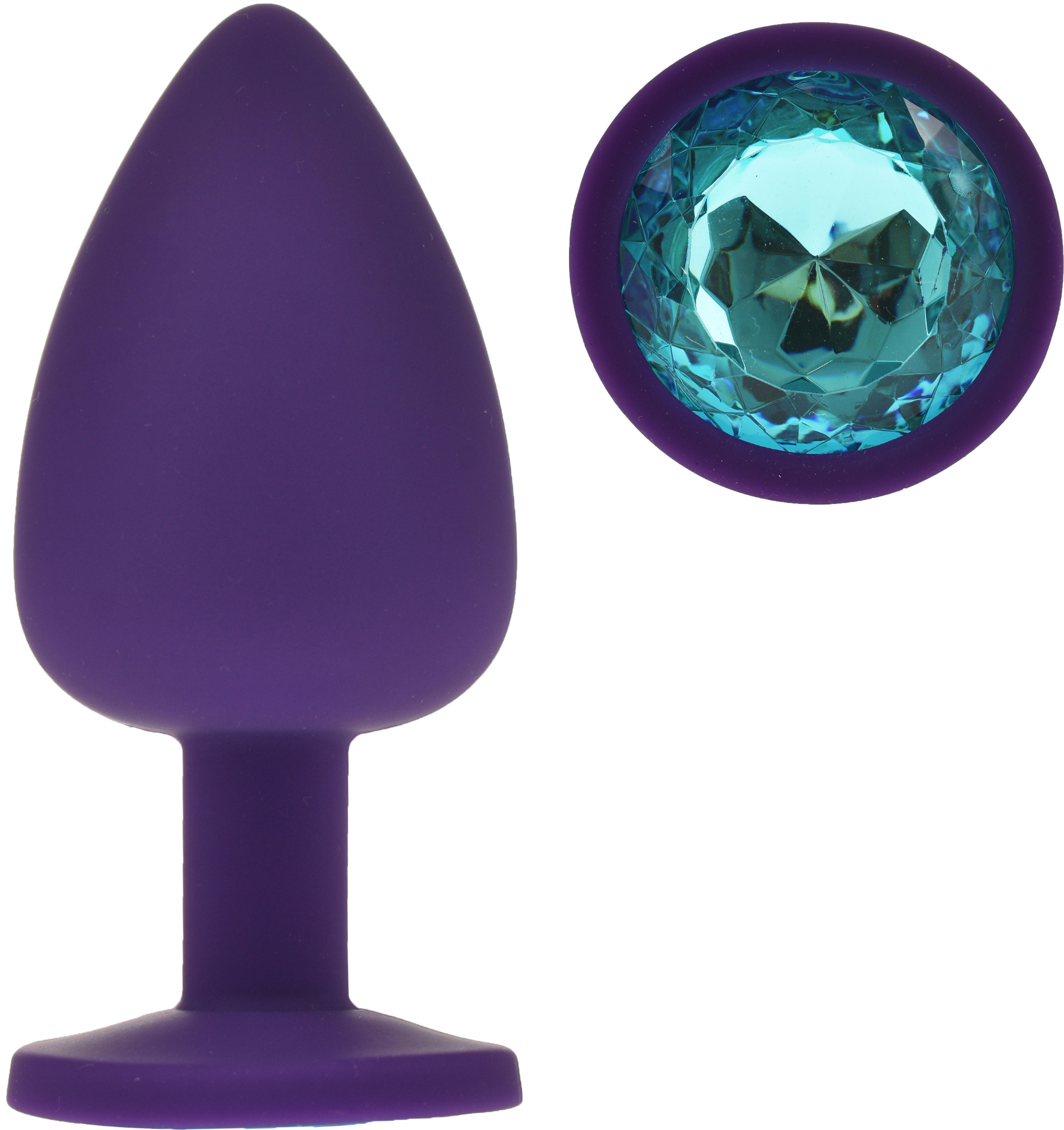 Dop Anal Silicone Buttplug Large Mov/Turquoise Guilty Toys, #1, Erotic24.ro